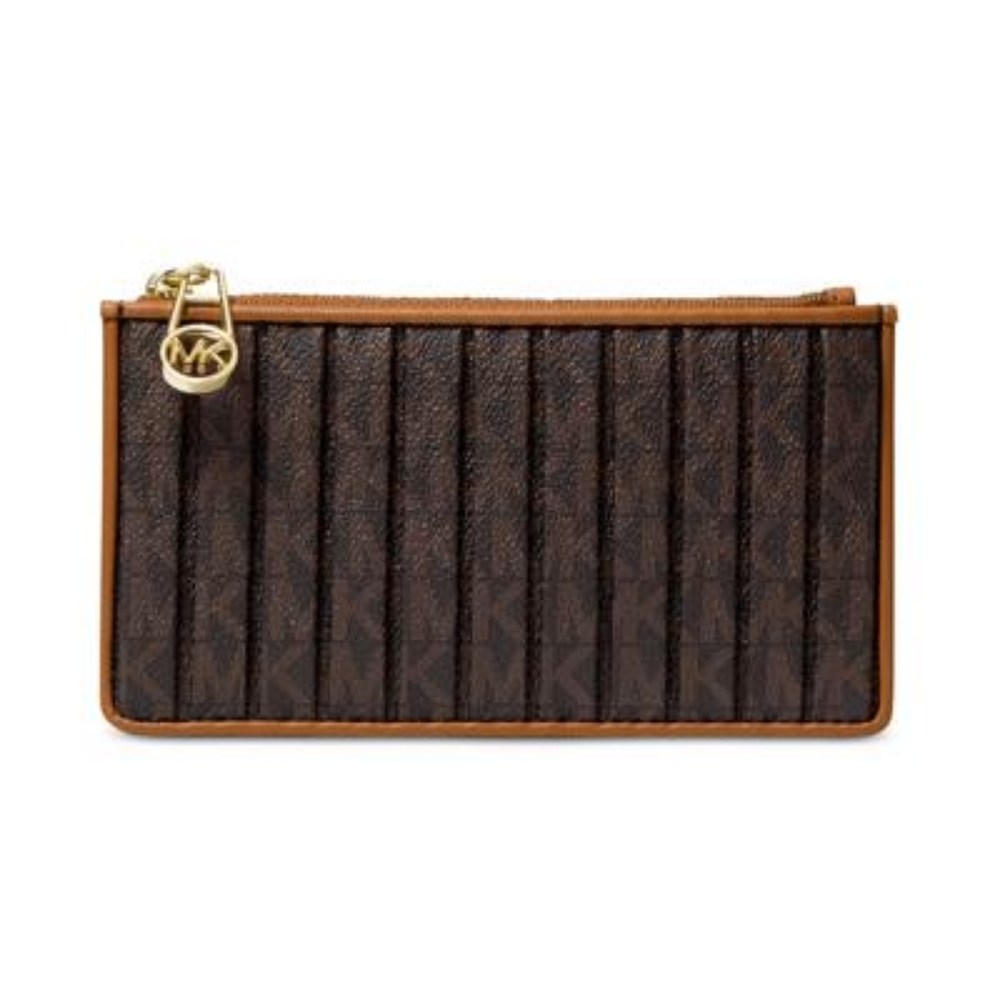 Michael Michael Kors Signature Jet Set Charm Medium Slim Card Case - Brown/Cream
